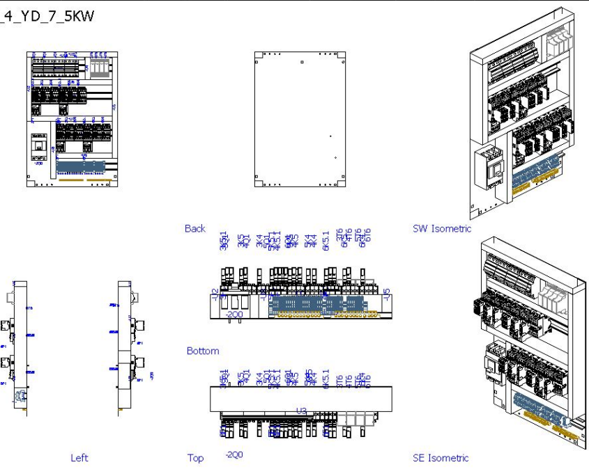 Typical ABB Motor Control Center Panel Incomer MCCB 100A Outgoings 4x ...