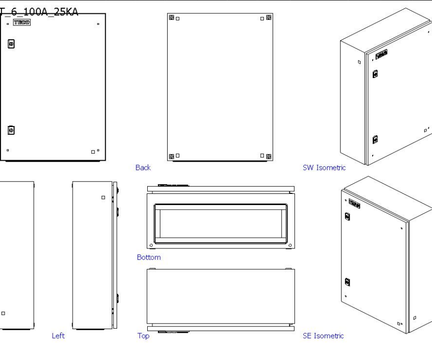 Terminal Incomer Panel Typical ABB SMDB Panel Incomer up to 100A outgoing 6x up to 100A 25KA ...