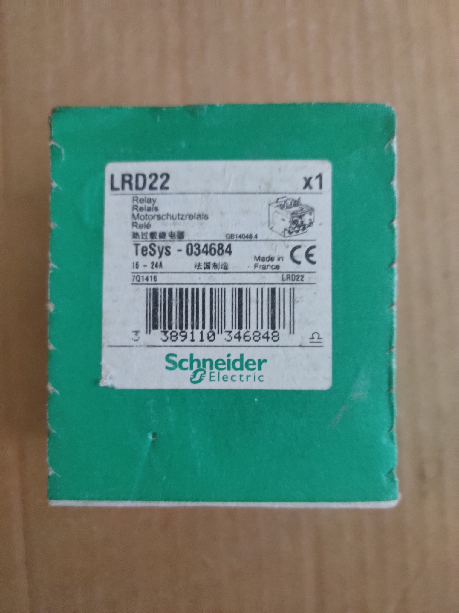 LRD22Thermal overload relay, TeSys LRD, 16...24 A, class 10A LRD22