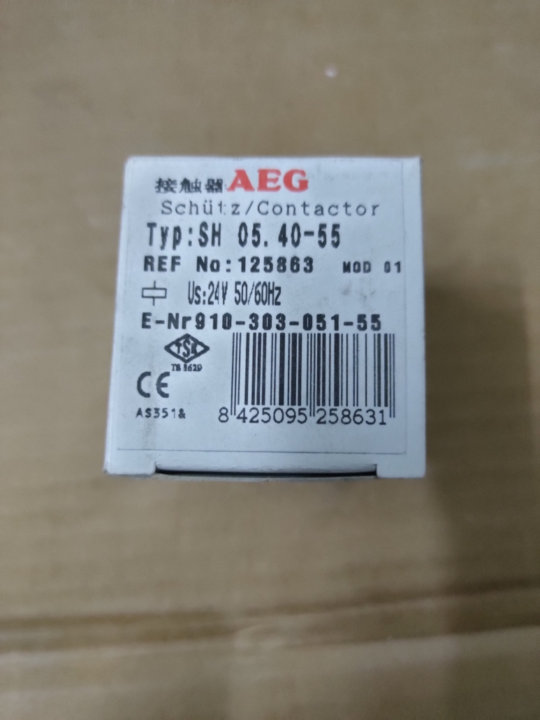 910-303-051-55 SH05.40 AEG Shutz Contactor, Coil 24V 50/60Hz 