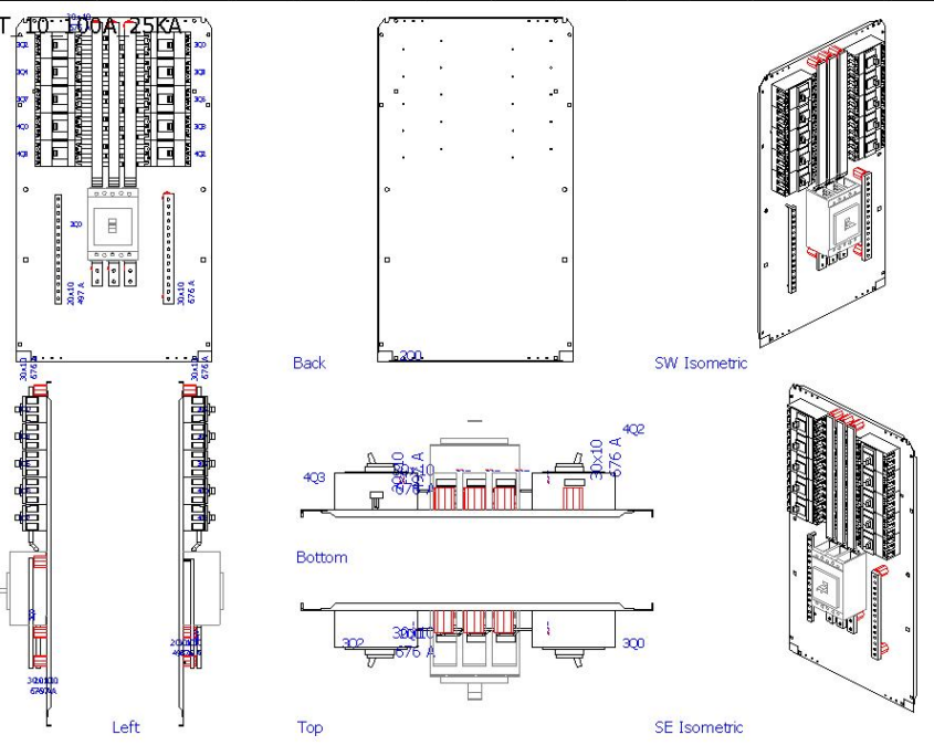 Typical ABB SMDB Panel Incomer up to 630A 50KA Adjustable outgoing 10x ...