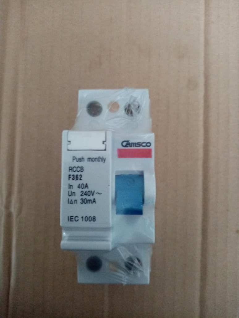 F362 CAMSCO RCCB 40A 30mA 2-pole Residual Current Circuit Breaker ...