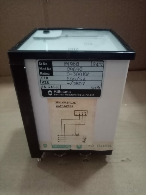 Silkaans Killowatt Meter 0-300kW 600/5 380Vac 50Hz C9690 96x96 - Image 8