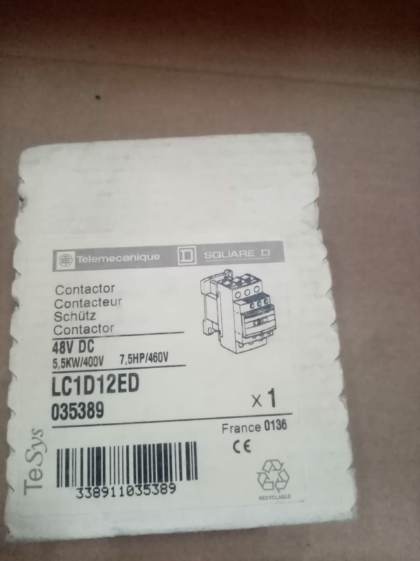 ⁦TELEMECANIQUE LC1D12ED CONTACTOR 48VDC 5.5KW⁩ - الصورة ⁦2⁩