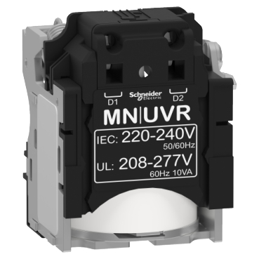 Undervoltage release MN, ComPacT NSX, 220/240VAC 50/60Hz, 208/277VAC 60Hz, screwless spring terminal connections