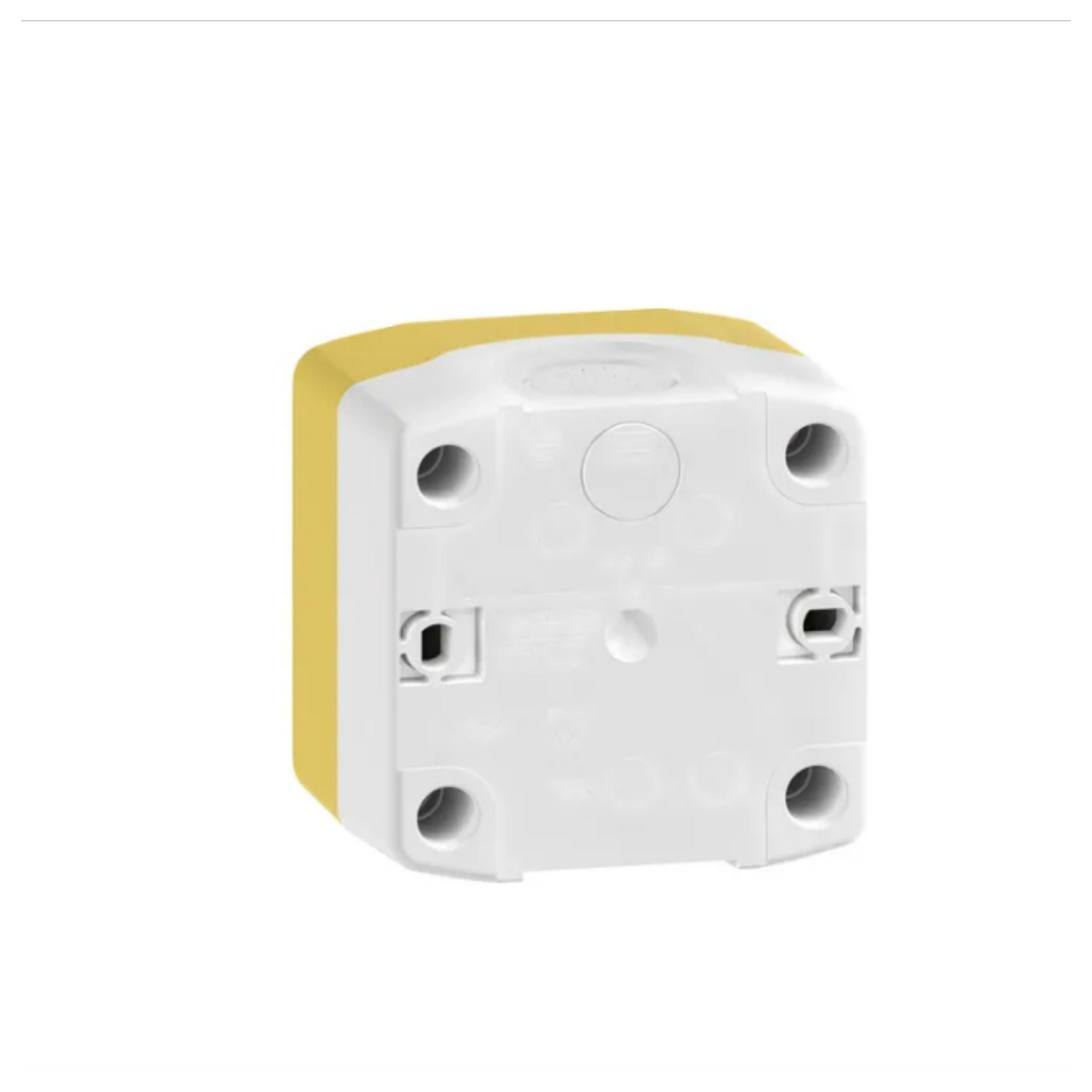 Complete control station, Harmony XALK, XALD, plastic, yellow lid, 1 red mushroom push button 40mm, turn to release, 1NC