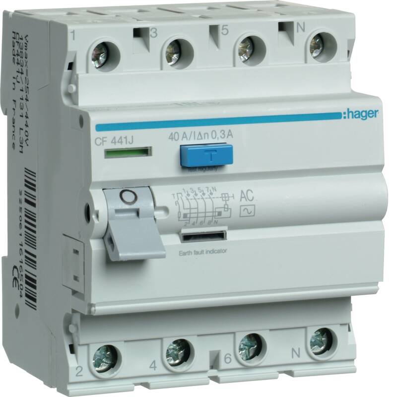RCCB 4P 40A 300mA AC Class