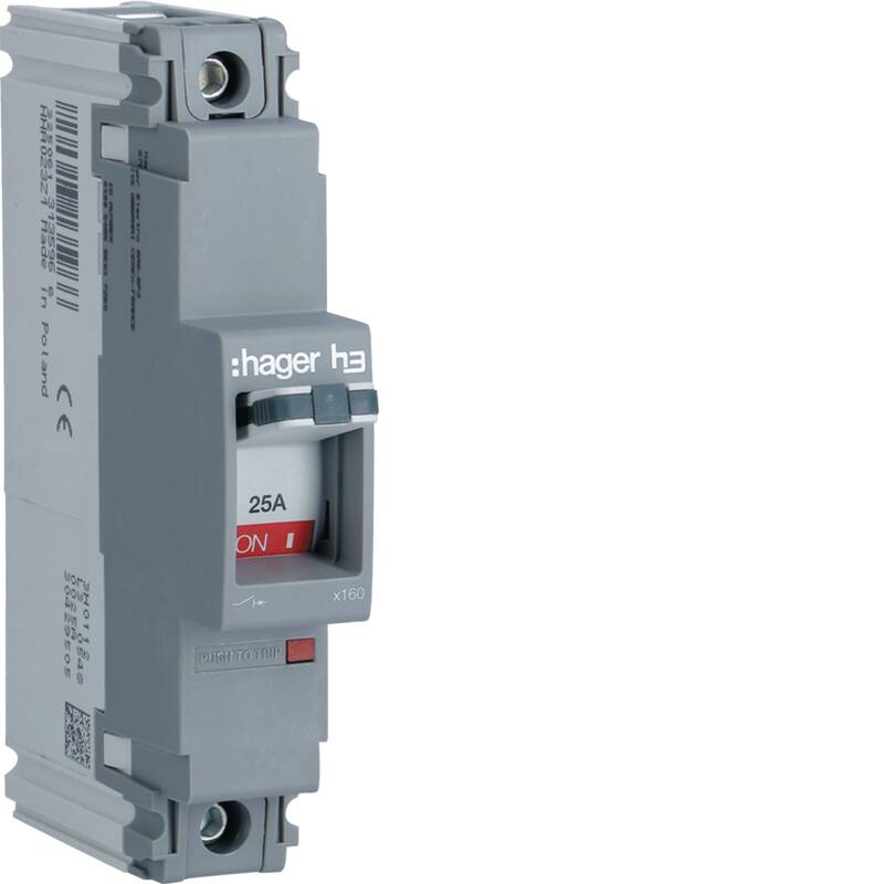 Moulded Case Circuit Breaker h3 x160 TM FIX 1P1D 25A 18kA CTC
