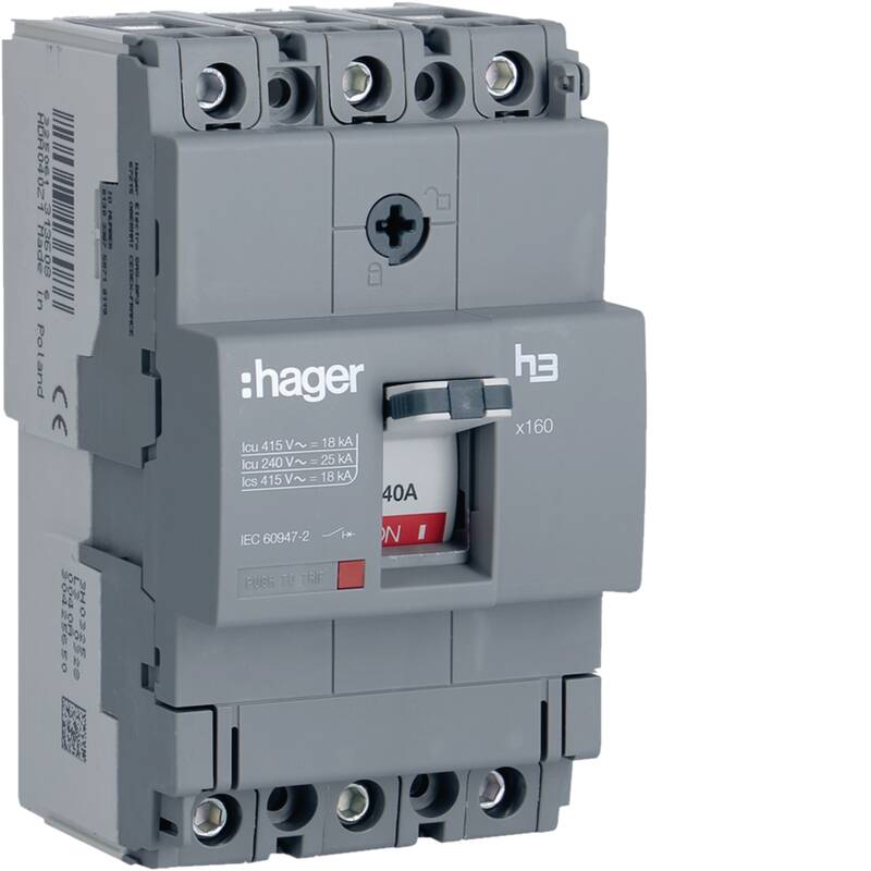 Moulded Case Circuit Breaker h3 x160 TM FIX 3P3D 40A 18kA CTC