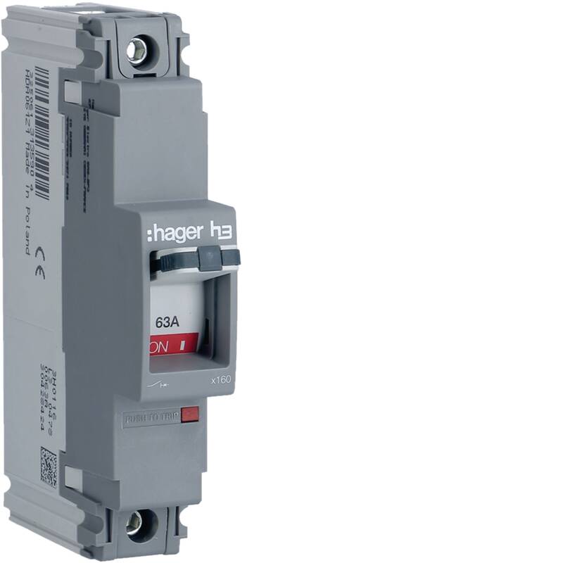 Moulded Case Circuit Breaker h3 x160 TM FIX 1P1D 63A 18kA CTC