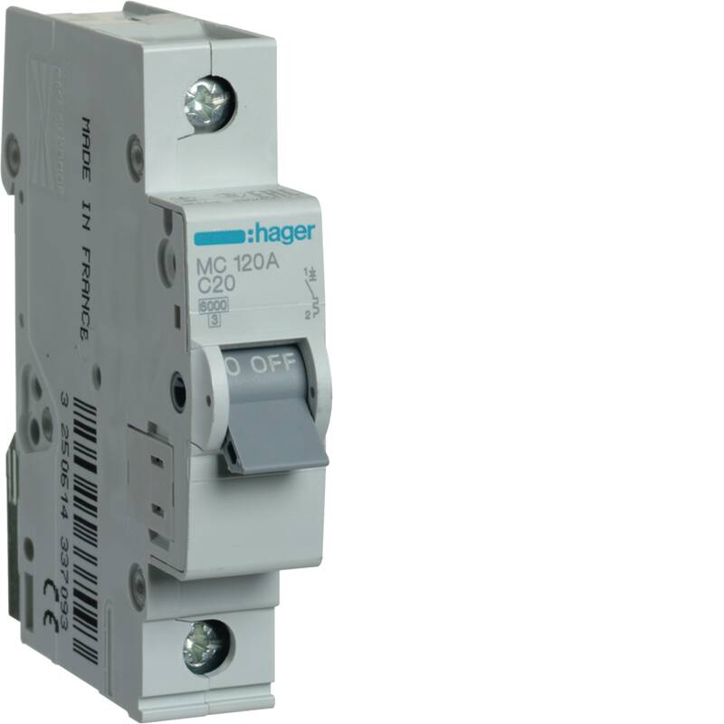 MCB 1P 6kA C-20A 1M