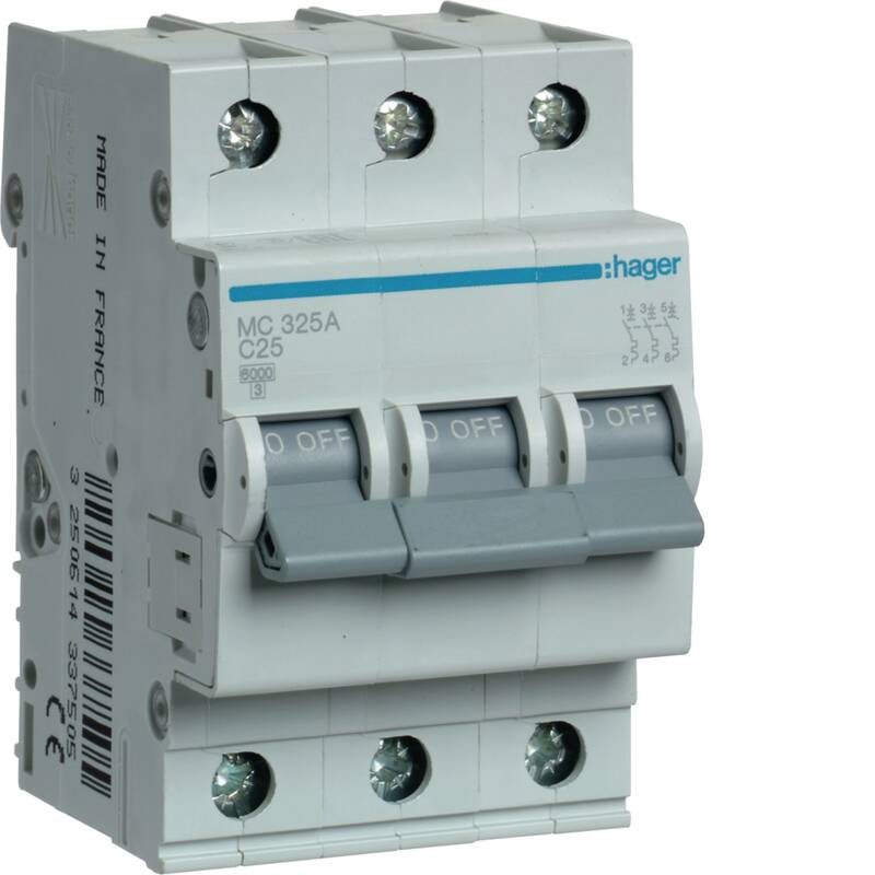 MCB 3P 6kA C-25A 3M