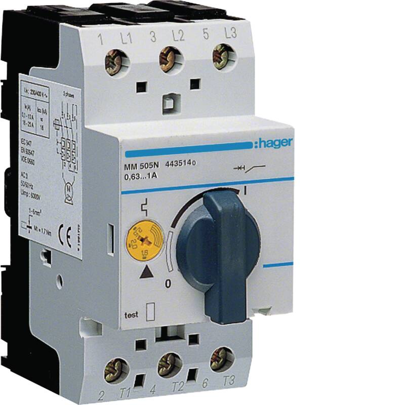 Motor protection circuit breaker 3P 0.63-1A ; 0.12/0.25 kW at 230/415V