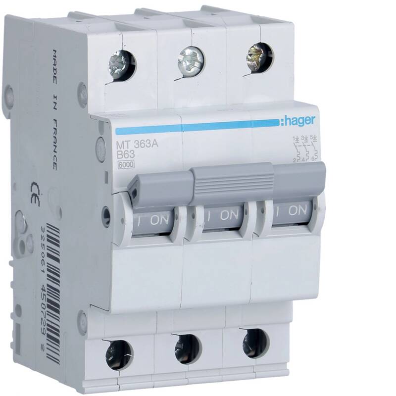 MCB 3P 6kA B-63A 3M