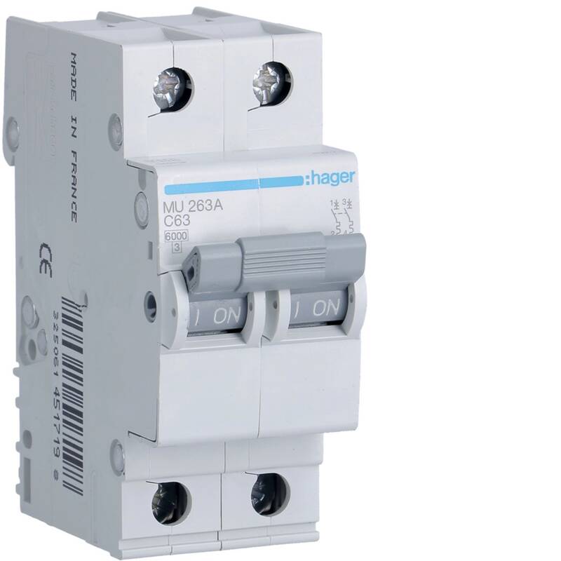 MCB 2P 6kA C-63A 2M