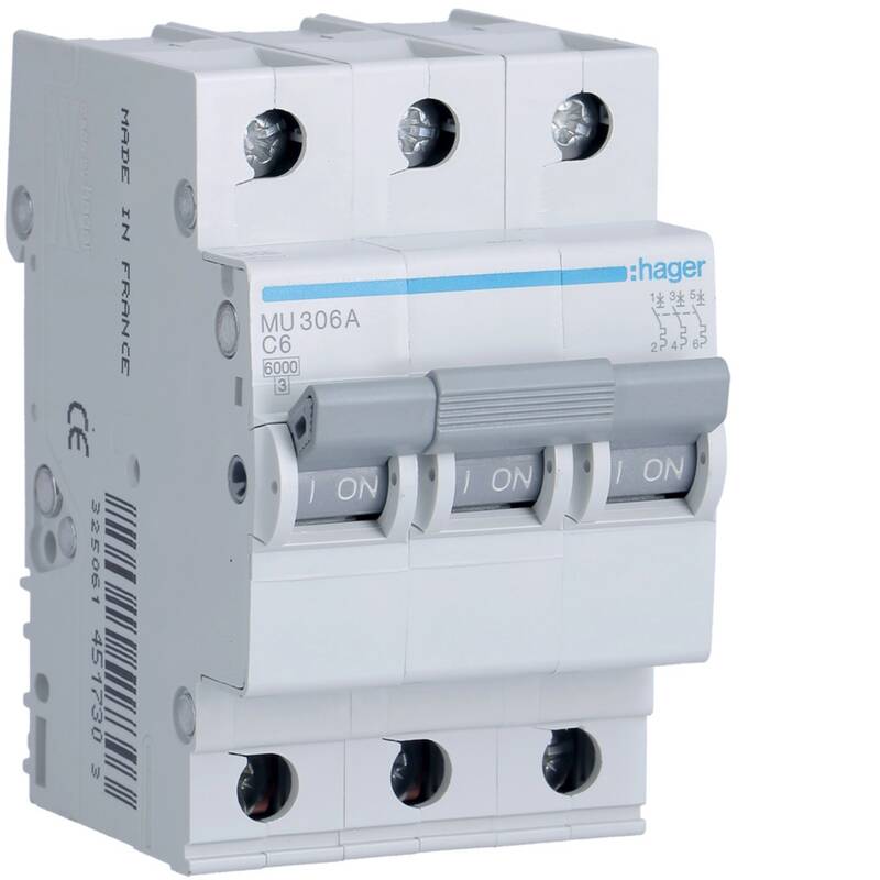 MCB 3P 6kA C-6A 3M