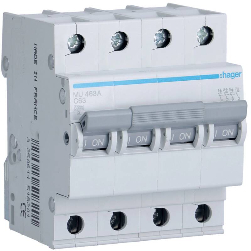 MCB 4P 6kA C-63A 4M