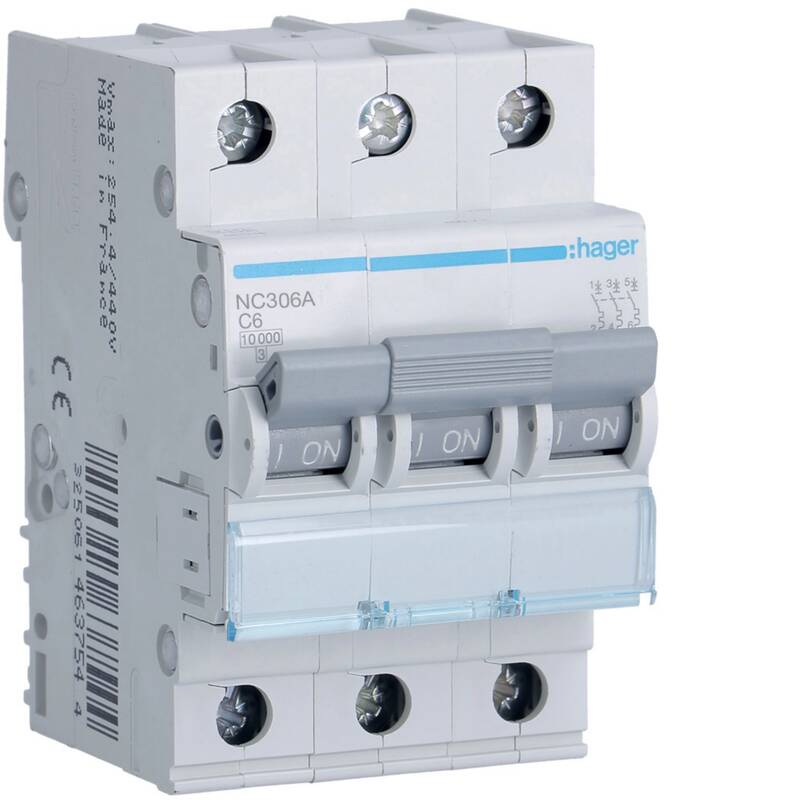 MCB 3P 10kA C-6A 3M