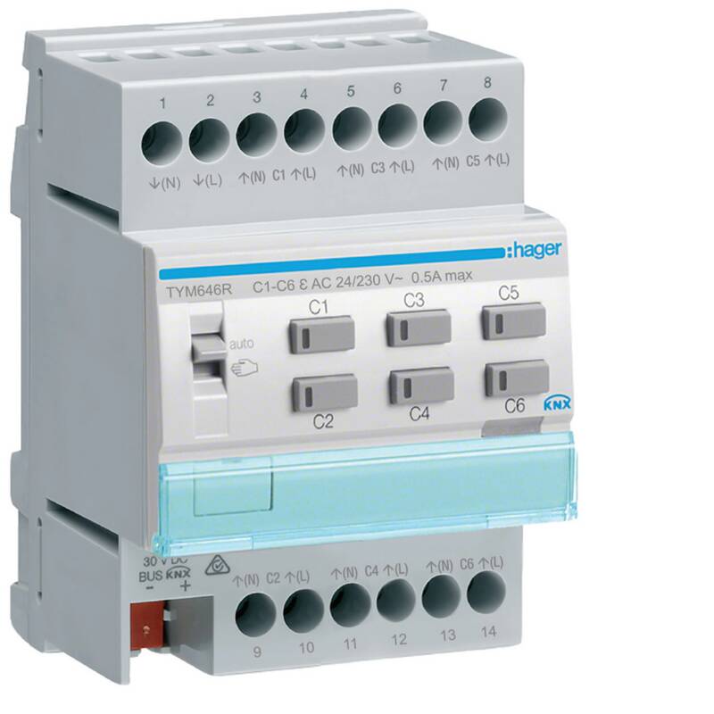 Heating actuator 6 channels KNX, with regulation, 24/230V