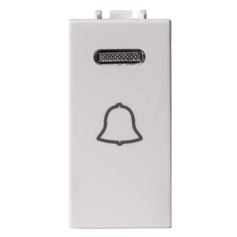 PUSH BUTTON "BELL" symbol 10A WHITE WITH NEON