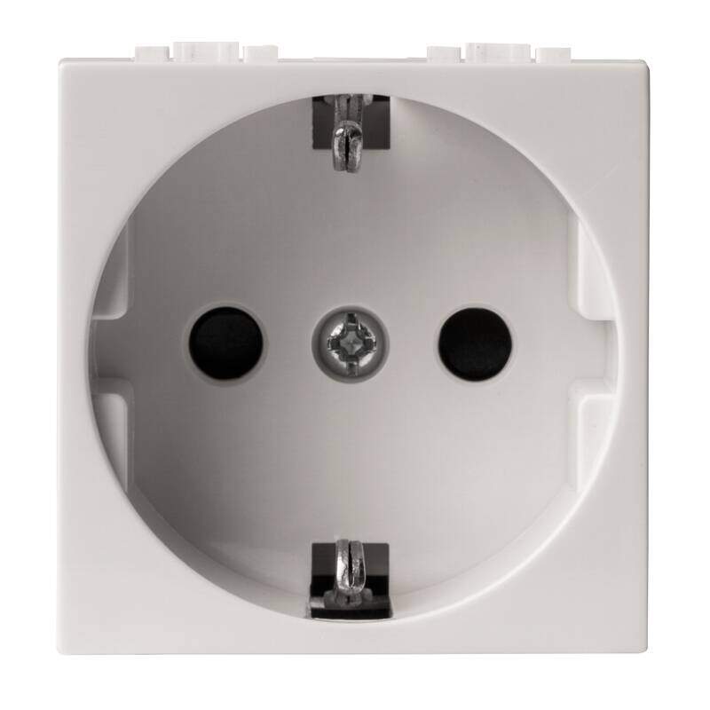 SOCKET - GERMAN SHUTTERED 2P+E 16A WHITE