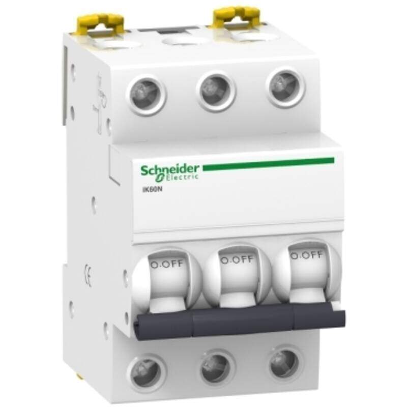 Miniature circuit breaker (MCB), Acti9 iK60N, 3P, 63A, B curve, 6000A (IEC/EN 60898-1)
