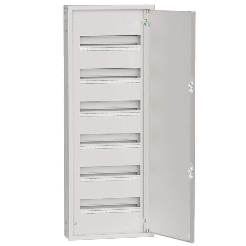 Din rail board, 6 row 96M, non-transparent door, surface, EU