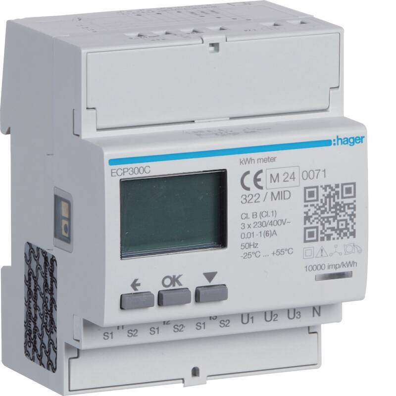 3 Phase kWhmeter via CT 1A or 5A 4M S0 MID