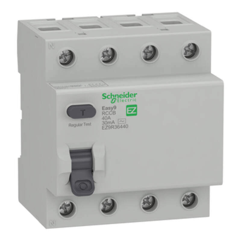 Easy9 Residual Current Circuit Breaker - 4P - 40A - 30 mA - AC type - 400 V