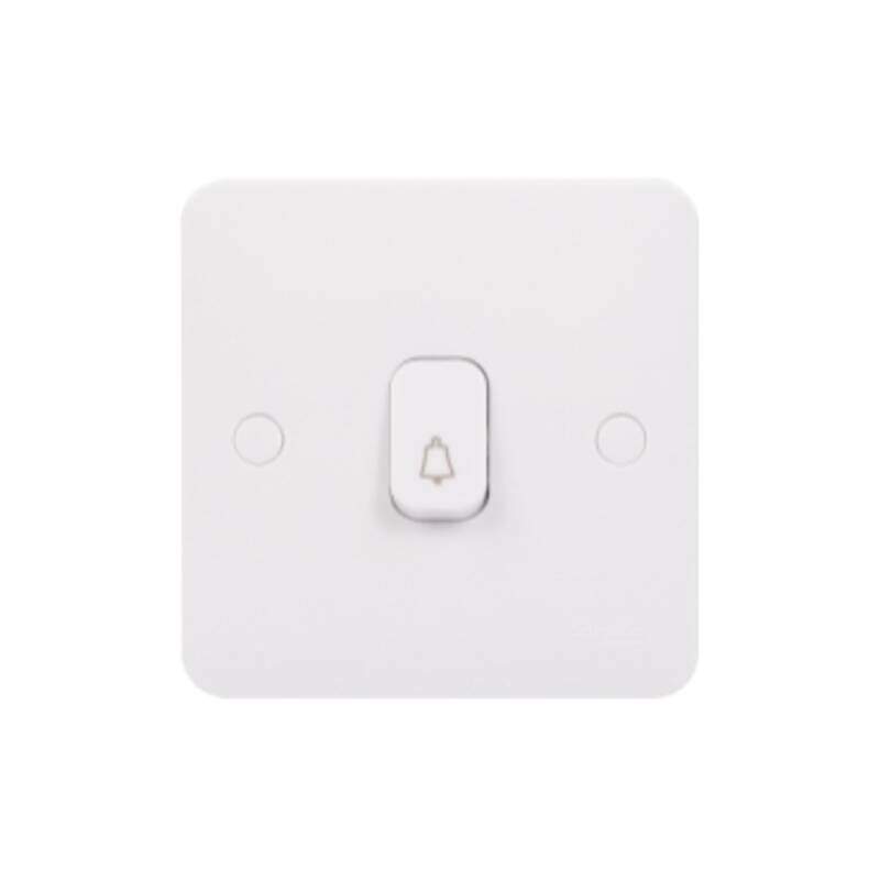 Lisse - Retractive switch - with bell symbol - 1 gang 2 way - 10A White