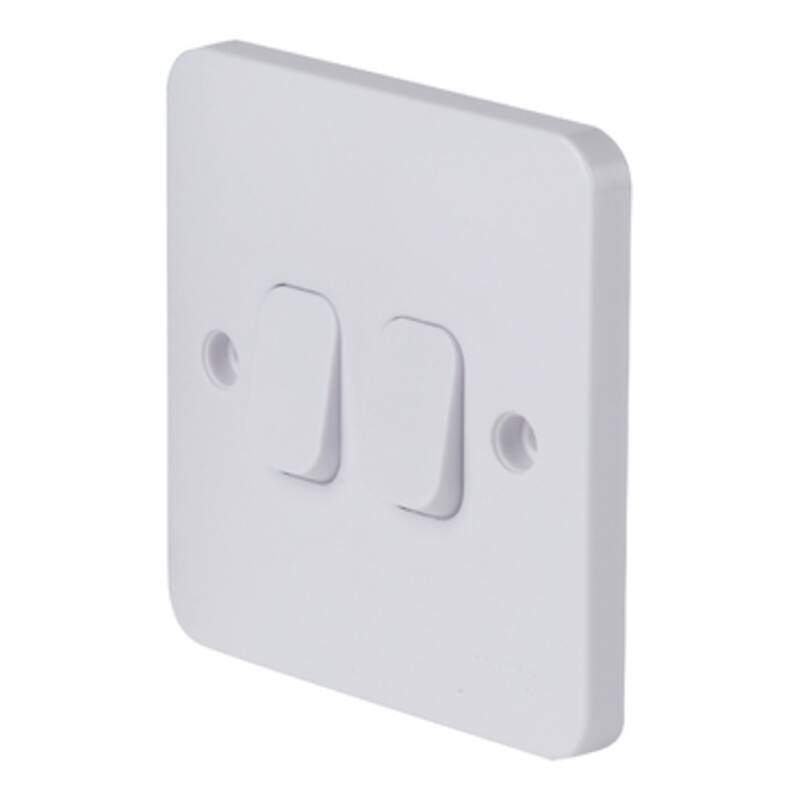 Lisse - Plate switch - 2 gangs 2 way - 10AX - white