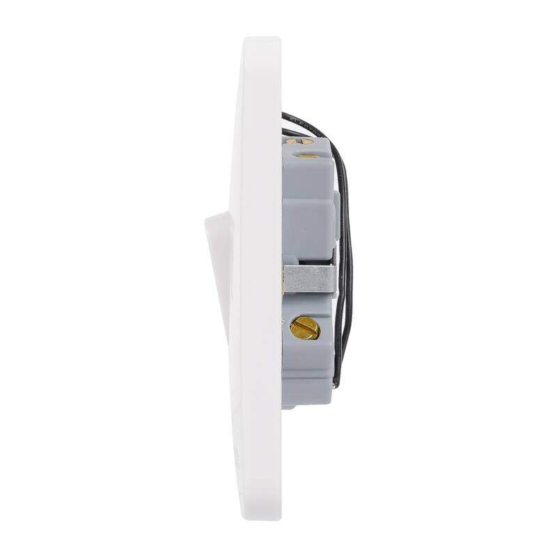 Lisse - 2-pole switch with flex outlet and indicator lamp -1 gang - 20AX -white