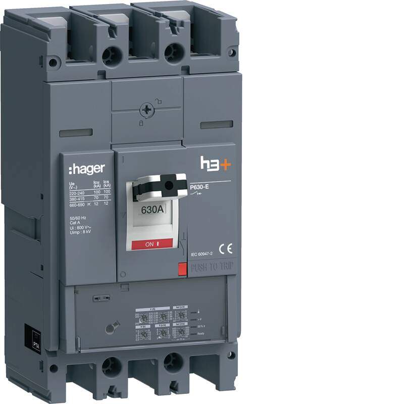Moulded Case Circuit Breaker h3+ P630 LSI 3P3D 630A 70kA FTC HEW630JR