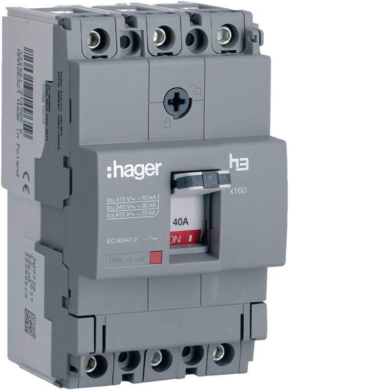 Moulded Case Circuit Breaker h3 x160 TM FIX 3P3D 40A 40kA CTC