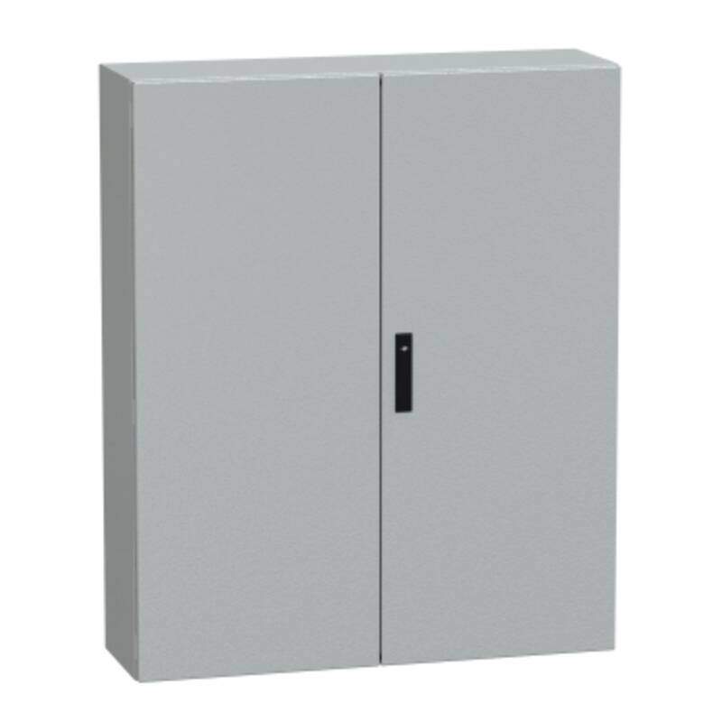 Spacial CRNG dbl plain door w/o mount.plate. H1200xW1000xD300 IP55 IK10 RAL7035