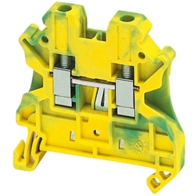 Terminal block, Linergy TR, green-yellow, 4mm², protective earth, 2 points, Set of 50