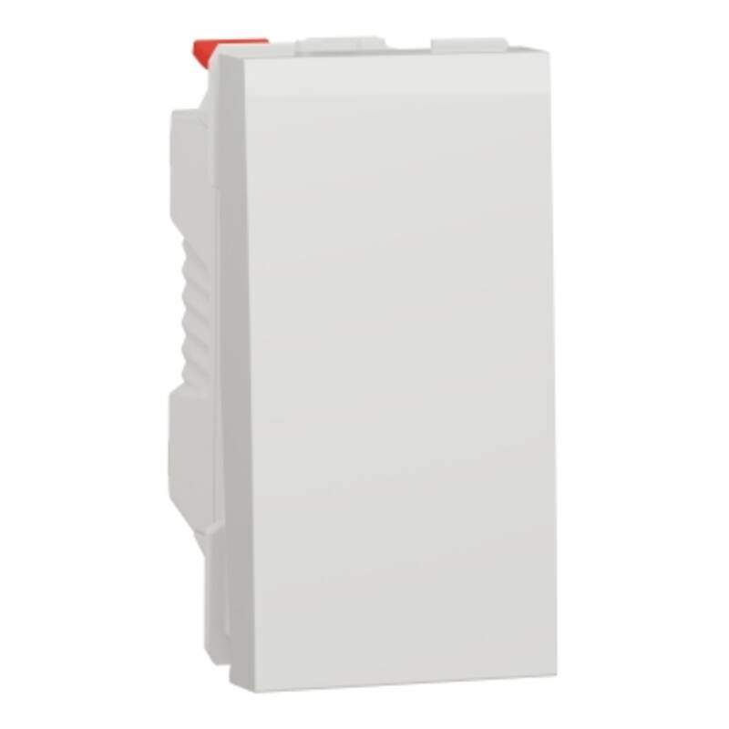 Switch, New Unica, 1-pole 2-way, 10AX, 1 module, screwless terminals, untreated, IP4X, white