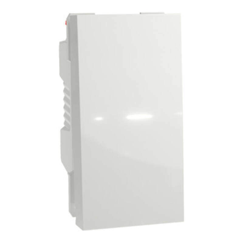 Push-button, New Unica, + NO push-button, 10A, 1 module, screwless terminals, untreated, IP4X, white