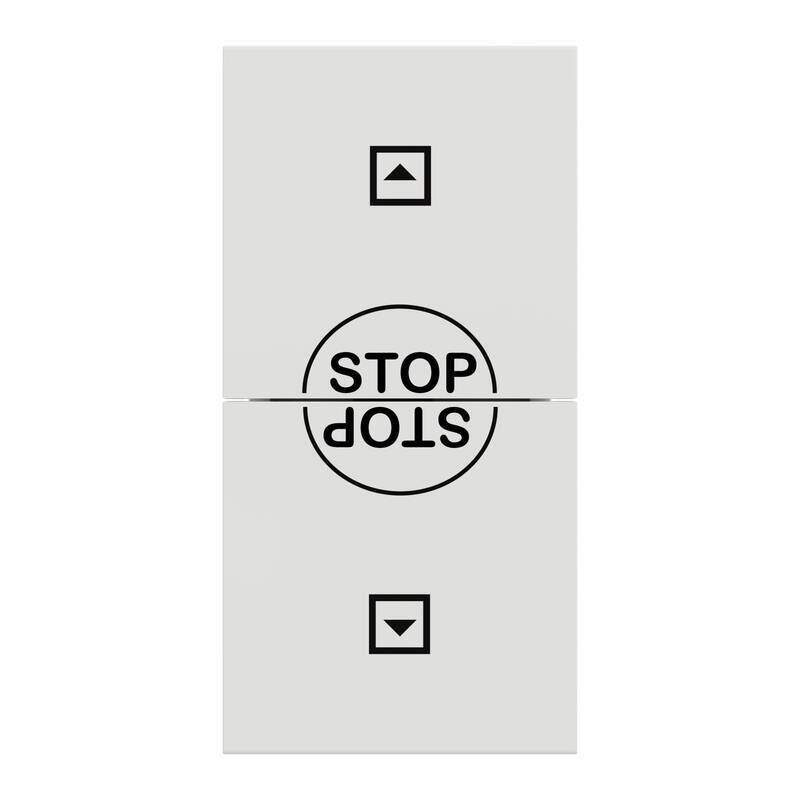 Roller blind pushbutton switch, New Unica, 10 AX, 250 V, AC, 1 module, white