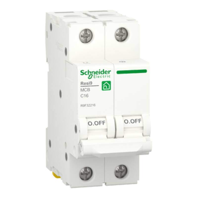 Miniature circuit breaker (MCB), Resi9, 2P, 16A, C curve, 4500A (IEC/EN 60898-1)
