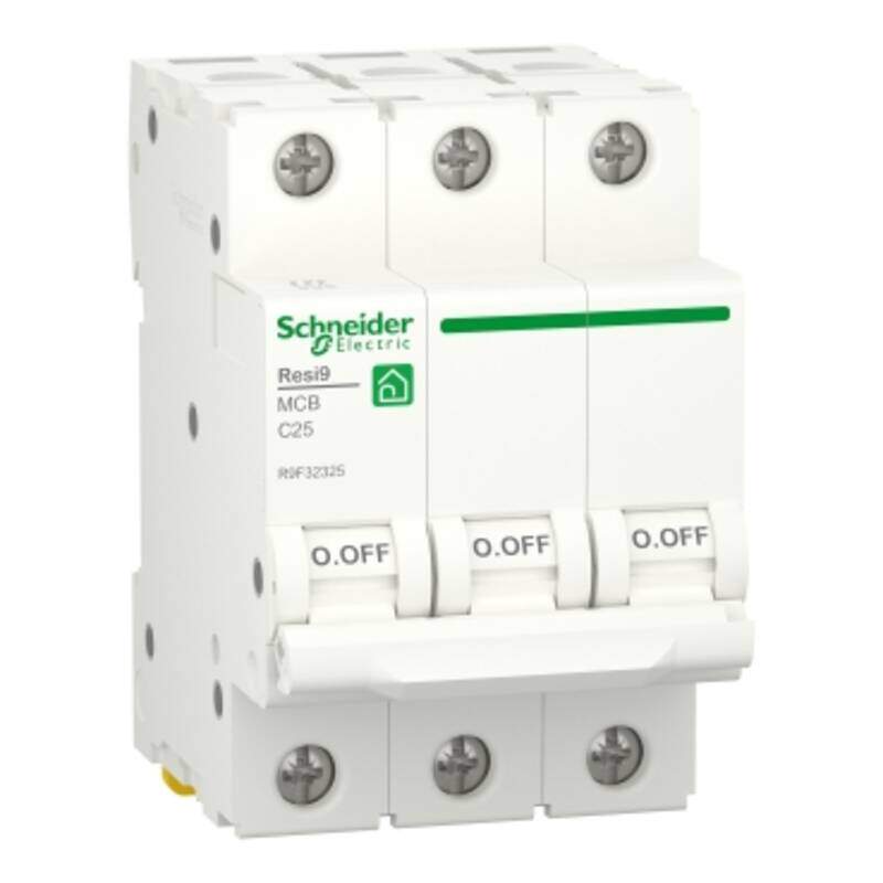 Miniature circuit breaker (MCB), Resi9, 3P, 25A, C curve, 4500A (IEC/EN 60898-1)