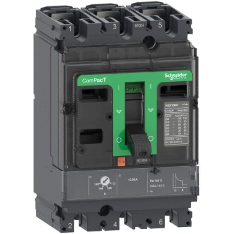 Circuit breaker, ComPacT NSX100B, 25kA/415VAC, 3 poles, TMD trip unit 80A