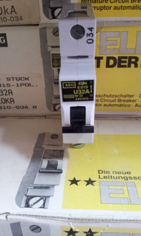 AEG ELFA MCB Circuit Breaker 32A,10KA,1 POLE, 240/415V E81S U32