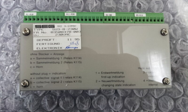 SEG SU3-8-230W Annunciation and Control Module - Image 3